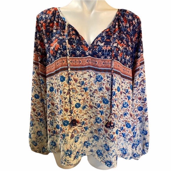 Sanctuary | Tops | Sanctuary Floral Boho Tassel Tie Blouse | Poshmark